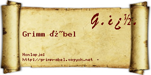 Grimm Ábel névjegykártya